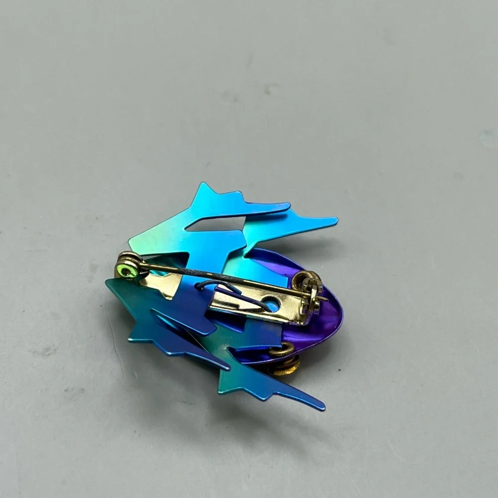 Colorful Frog Brooch with Rhinestones - Picture 3 of 4